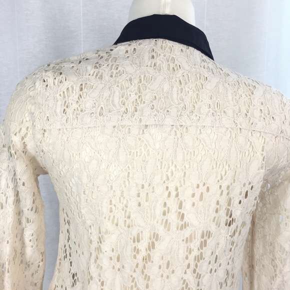 Anthropologie Cream and Black Button Down Shirt - Picture 6 of 8